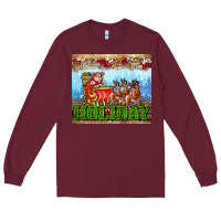 Burgundy holiday and santa. claus Long Sleeve Tee - AdoDesignShop