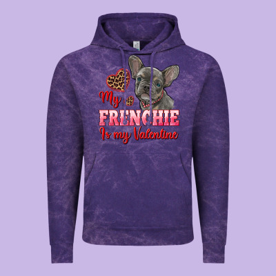 My Frenchie Is My Valentine Vintage Hoodie Designed By Ranaportraitstore