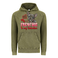 Vintage Olive my frenchie is my valentine Vintage Hoodie - RanaPortraitStore