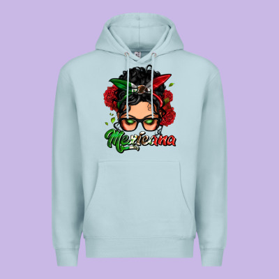 Mexicana Woman Messy Bun Premium Hoodie Designed By Lillyallendesigns