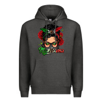 Charcoal Heather mexicana woman messy bun Premium Hoodie - LillyAllenDesigns