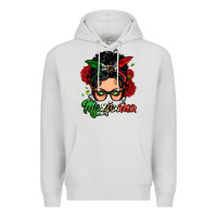 Dove Grey mexicana woman messy bun Premium Hoodie - LillyAllenDesigns