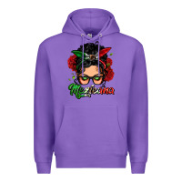 Purple mexicana woman messy bun Premium Hoodie - LillyAllenDesigns