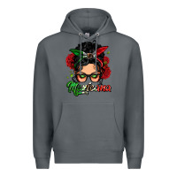 Rock mexicana woman messy bun Premium Hoodie - LillyAllenDesigns