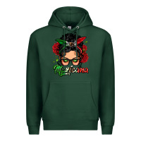 Sports Green mexicana woman messy bun Premium Hoodie - LillyAllenDesigns