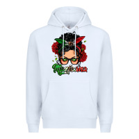 White mexicana woman messy bun Premium Hoodie - LillyAllenDesigns