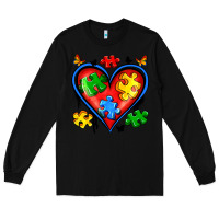 Black autism heart Long Sleeve Tee - Artiststas
