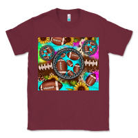 Burgundy football tie dye gemstone sunflower Classic Tee - JahusDesignShop