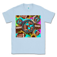 Dusty Blue football tie dye gemstone sunflower Classic Tee - JahusDesignShop