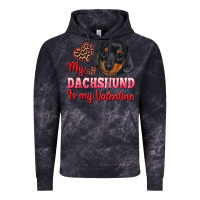 Cloud Black my dachshund is my valentine Vintage Hoodie - RanaPortraitStore