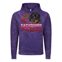 Cloud Purple my dachshund is my valentine Vintage Hoodie - RanaPortraitStore