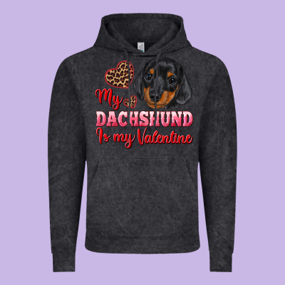 My Dachshund Is My Valentine Vintage Hoodie Designed By Ranaportraitstore
