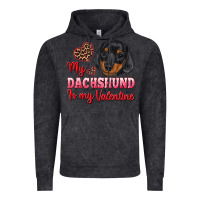 Vintage Black my dachshund is my valentine Vintage Hoodie - RanaPortraitStore