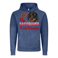 Vintage Denim my dachshund is my valentine Vintage Hoodie - RanaPortraitStore