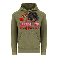 Vintage Olive my dachshund is my valentine Vintage Hoodie - RanaPortraitStore