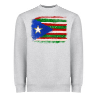 Heather Grey Mexico and Puerto Rico Flag Heavyweight Sweatshirt - texasbilliewilder
