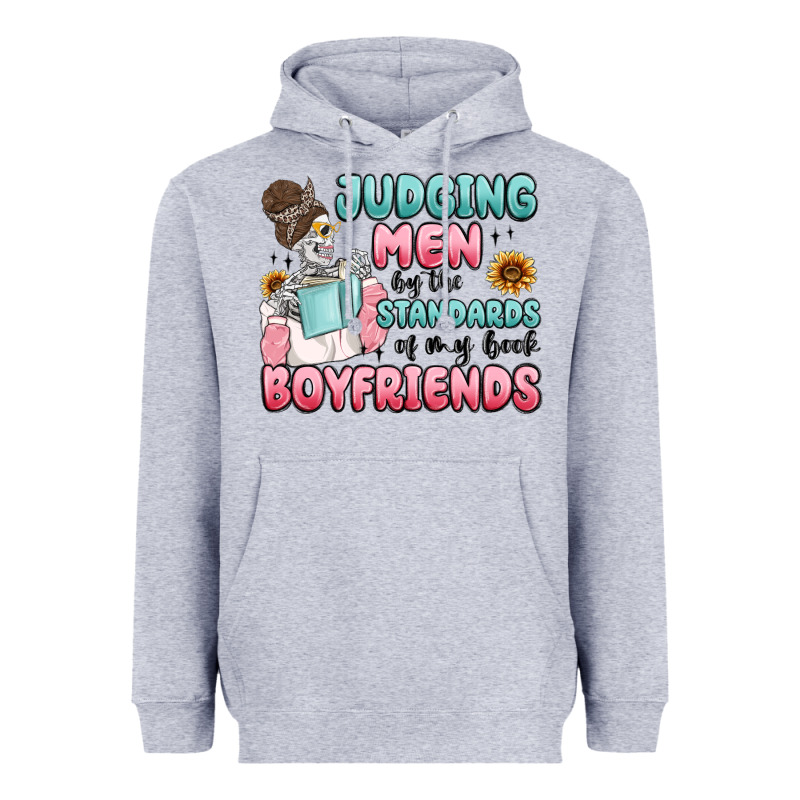 Judging Men By The Standards Of My Book Boyfriends Heavyweight Hoodie by MaliasSmallBusiness | Teevron