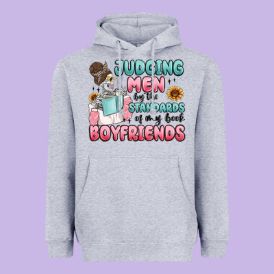 Judging Men By The Standards Of My Book Boyfriends Heavyweight Hoodie Designed By Maliassmallbusiness