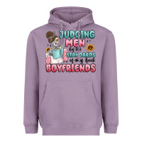 Lavender judging men by the standards of my book boyfriends Heavyweight Hoodie - MaliasSmallBusiness
