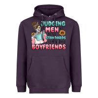Plum judging men by the standards of my book boyfriends Heavyweight Hoodie - MaliasSmallBusiness