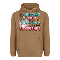 Toasted Coconut judging men by the standards of my book boyfriends Heavyweight Hoodie - MaliasSmallBusiness