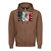 Chestnut mexico flag and usa flag Zipper Hoodie - AdoDesignShop