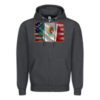 Smoke mexico flag and usa flag Zipper Hoodie - AdoDesignShop