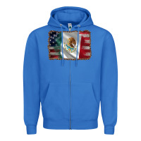 True Royal mexico flag and usa flag Zipper Hoodie - AdoDesignShop