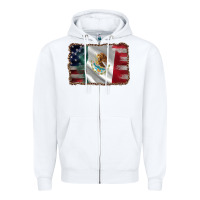 White mexico flag and usa flag Zipper Hoodie - AdoDesignShop