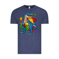 Vintage Denim autism trex Vintage Tee - Zillion Design Studio