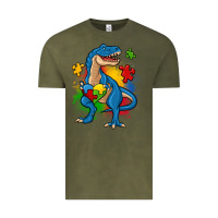 Vintage Olive autism trex Vintage Tee - Zillion Design Studio