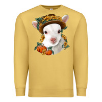 Antique Gold cute baby lamb thanksgiving nancy Premium Sweatshirt - NancyCooperArtShop