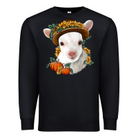 Black cute baby lamb thanksgiving nancy Premium Sweatshirt - NancyCooperArtShop