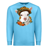 Ocean Blue cute baby lamb thanksgiving nancy Premium Sweatshirt - NancyCooperArtShop