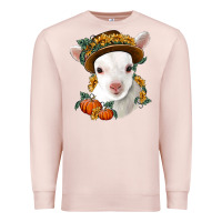 Pale Pink cute baby lamb thanksgiving nancy Premium Sweatshirt - NancyCooperArtShop