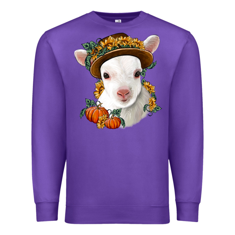 Cute Baby Lamb Thanksgiving Nancy Premium Sweatshirt by NancyCooperArtShop | Teevron