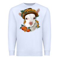 White cute baby lamb thanksgiving nancy Premium Sweatshirt - NancyCooperArtShop