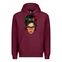 Burgundy mexican latina girl messy bun Premium Hoodie - LillyAllenDesigns