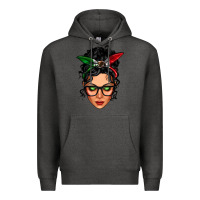 Charcoal Heather mexican latina girl messy bun Premium Hoodie - LillyAllenDesigns