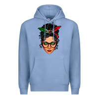 Colony Blue mexican latina girl messy bun Premium Hoodie - LillyAllenDesigns