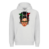 Dove Grey mexican latina girl messy bun Premium Hoodie - LillyAllenDesigns