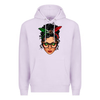 Lilac mexican latina girl messy bun Premium Hoodie - LillyAllenDesigns