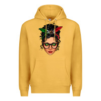 Mustard mexican latina girl messy bun Premium Hoodie - LillyAllenDesigns