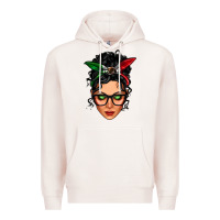 Pale Pink mexican latina girl messy bun Premium Hoodie - LillyAllenDesigns
