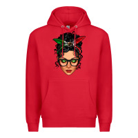 Red mexican latina girl messy bun Premium Hoodie - LillyAllenDesigns