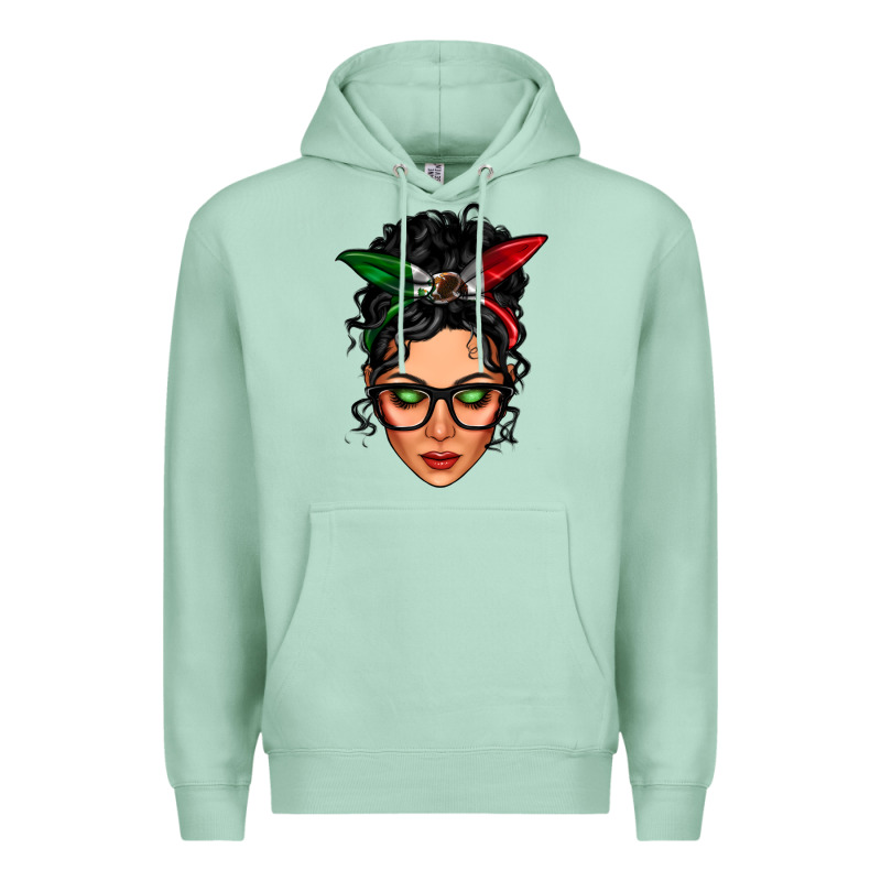Mexican Latina Girl Messy Bun Premium Hoodie by LillyAllenDesigns | Teevron