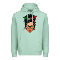 Seafoam mexican latina girl messy bun Premium Hoodie - LillyAllenDesigns