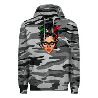 Slate Camo mexican latina girl messy bun Premium Hoodie - LillyAllenDesigns