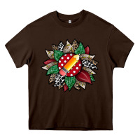 Chocolate Brown teacher sunflower Heavy Core Tee - RacoonDesign