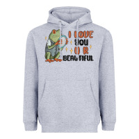 Heather Grey i love you u r beautiful frog Heavyweight Hoodie - MaliasSmallBusiness